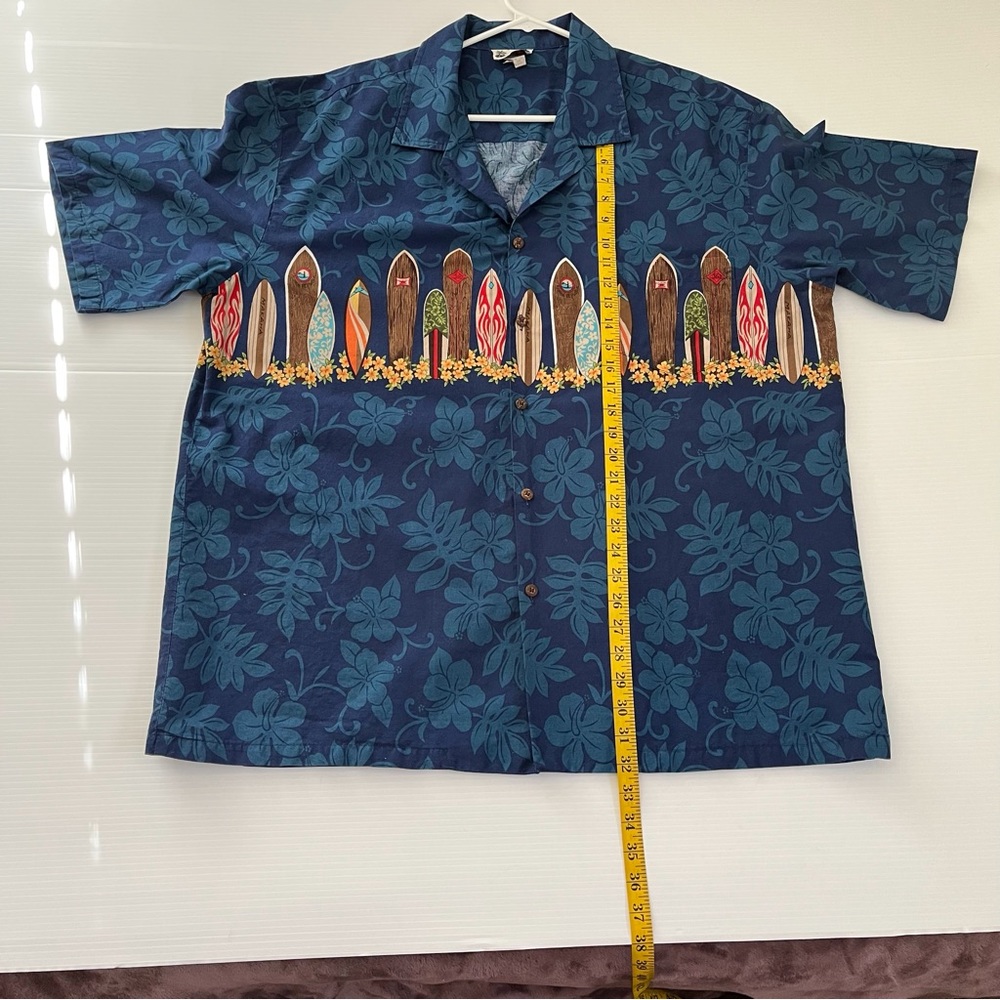 Aloha Republic Hawaiian Surf Boards Aloha Shirt Size 2XL Blue - Picture 7 of 7